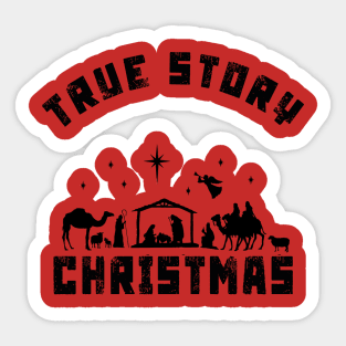 true story christmas manger nativity scene Sticker